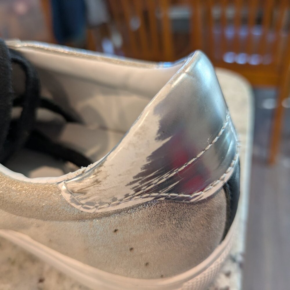 J.Crew Saturday Silver Metallic Suede women's sneaker. - Picture 6 of 6
